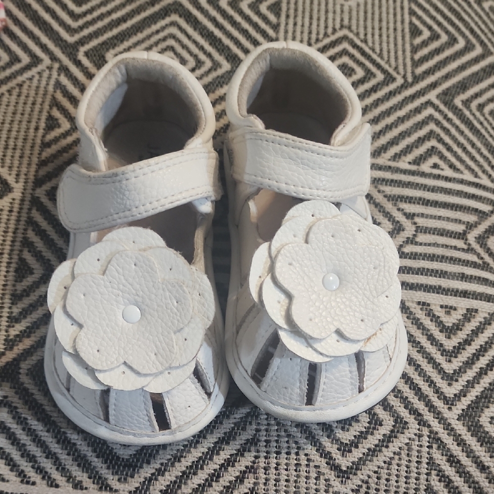 White Floral Kids Shoes